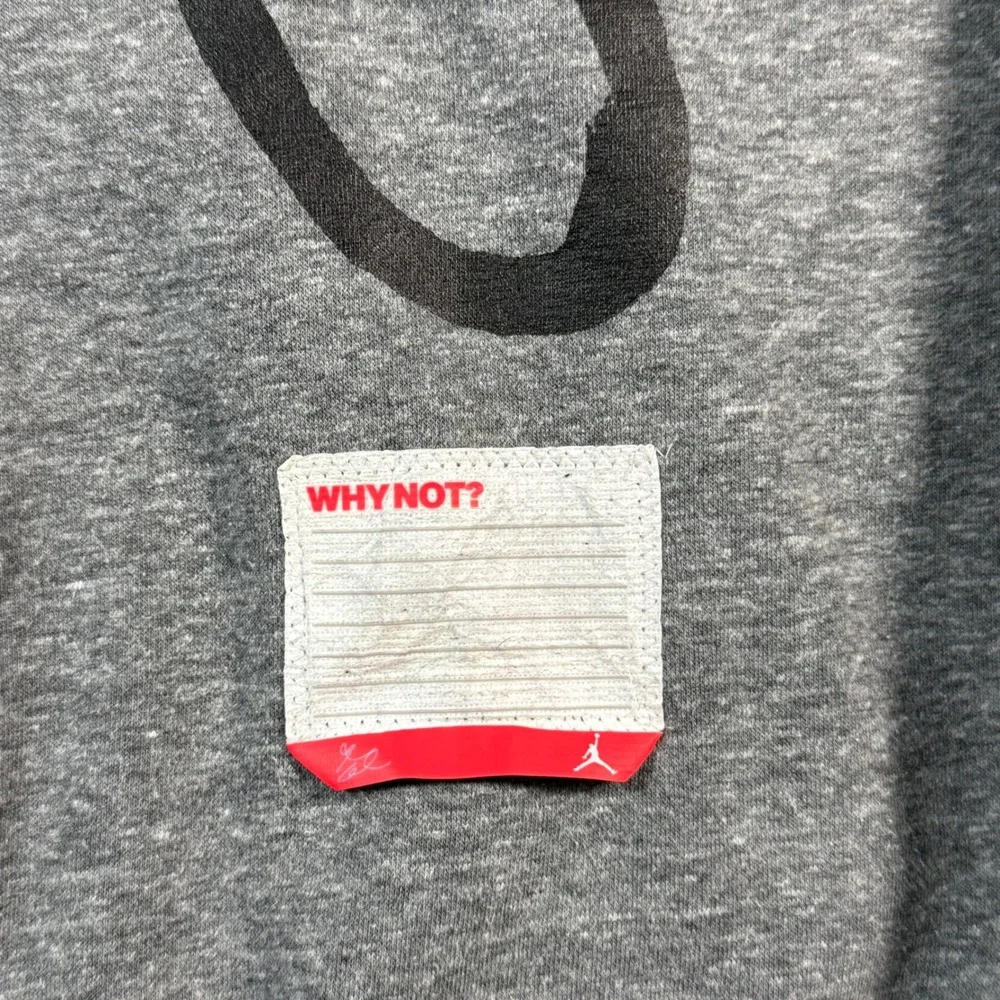 Jordan‎ Russell Westbrook Why Not LFTG Hoodie Mens Large Grey Graphic Sweatshirt